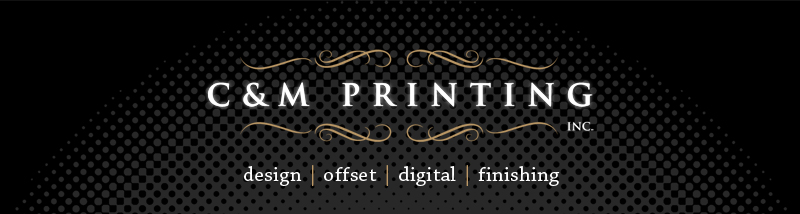 C and M Printing Logo Banner.